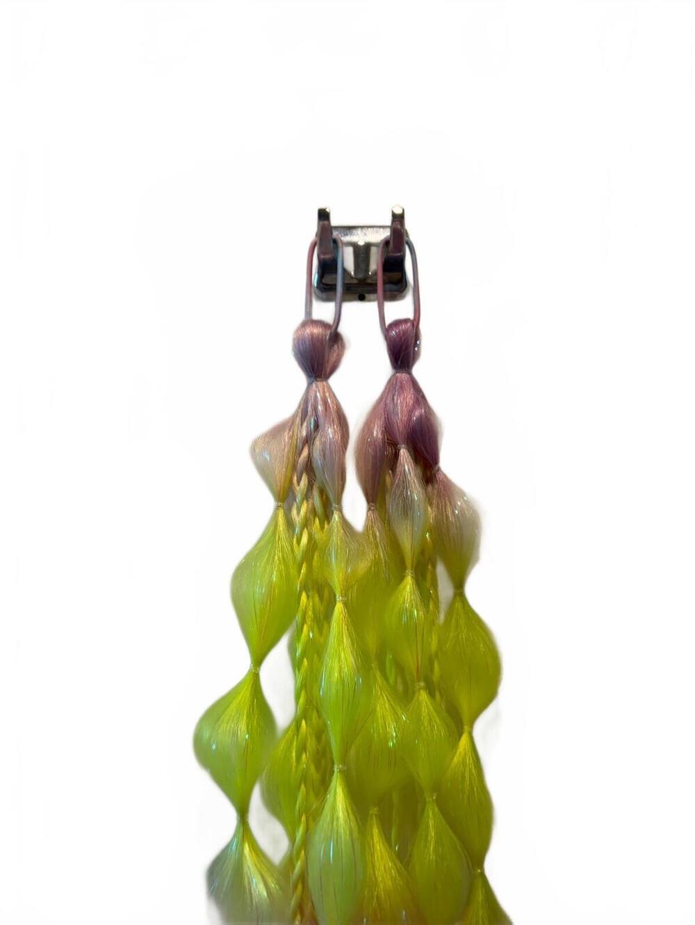 Handmade Neon Multicolor Pigtail Hair Extensions - Picture 3 of 5